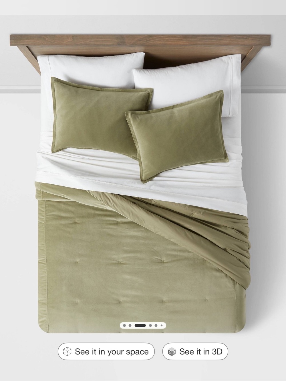 Threshold Olive Green King Comforter/Sham Set - Home Bedding - Picture 3 of 10